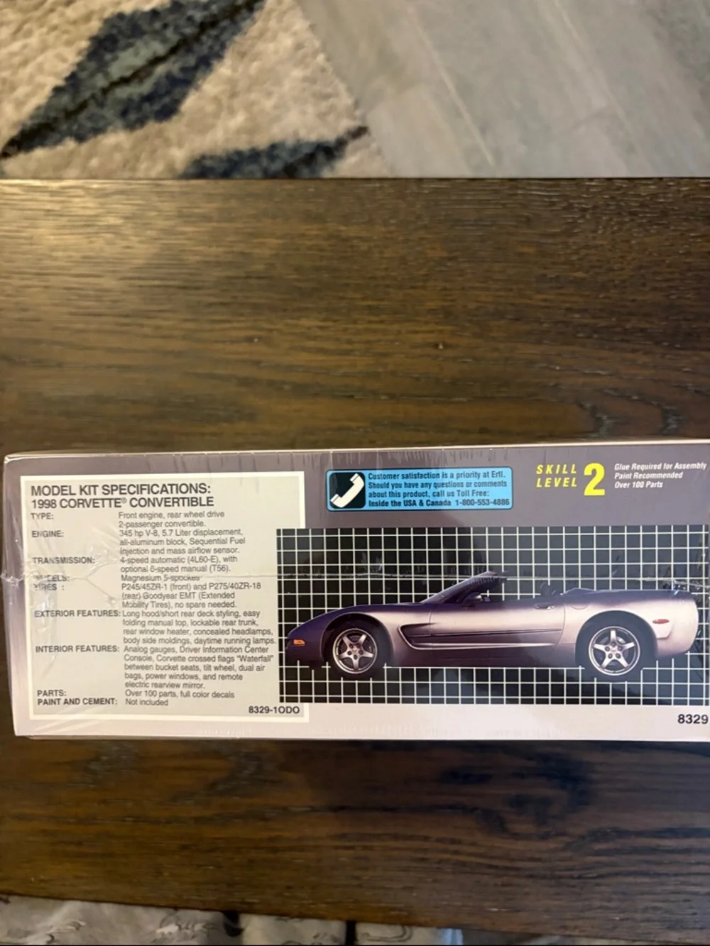 AMT 1998 Chevrolet Corvette Convertible Model Kit - Silver - Picture 2 of 5